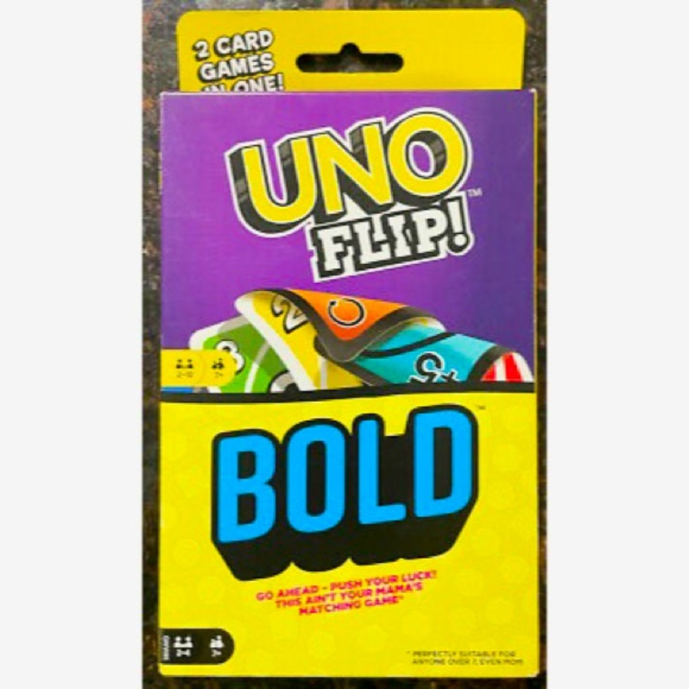 Uno Flip Bold Double Sided Card 2 Games in One NEW!!